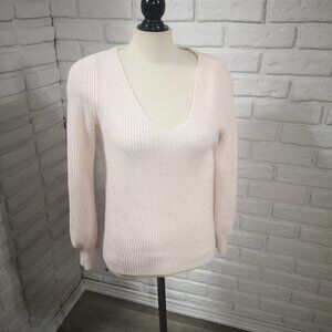 Reitmans "The Classic" Ladies Size Small Light Pink V-neck Sweater